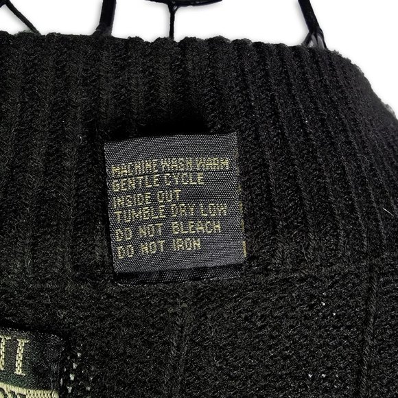 Men's Black Sweater Cardigan with Zipper - Picture 7 of 7